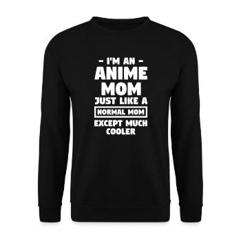 Anime mom Anime Anime Merch Geschenk - Unisex Pullover - Schwarz - Vorne - Alina (178cm) & Michal (187cm)