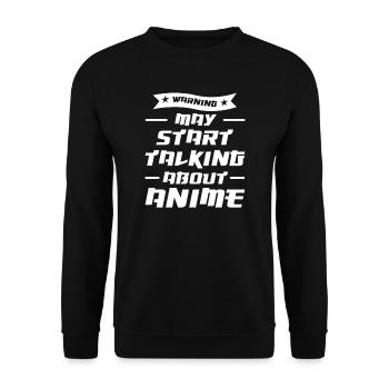 Anime merch Anime Anime Merchandise Geschenk - Unisex Pullover - Schwarz - Vorne - Alina (178cm) & Michal (187cm)