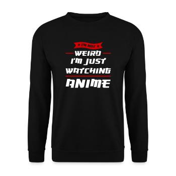 Anime merch Anime Anime Merchandise Geschenk - Unisex Pullover - Schwarz - Vorne - Alina (178cm) & Michal (187cm)