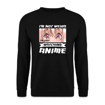 Anime merch Anime Anime Merchandise Geschenk - Unisex Pullover - Schwarz - Vorne - Alina (178cm) & Michal (187cm)