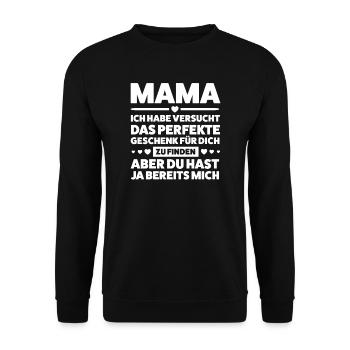 Mutter Familie Mütter Geschenk - Unisex Pullover - Schwarz - Vorne - Alina (178cm) & Michal (187cm)