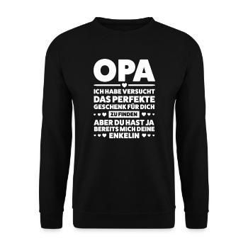 Opa Enkel Enkelsohn Geschenk - Unisex Pullover - Schwarz - Vorne - Alina (178cm) & Michal (187cm)