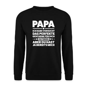 Opa Enkelkind Großvater Geschenk - Unisex Pullover - Schwarz - Vorne - Alina (178cm) & Michal (187cm)