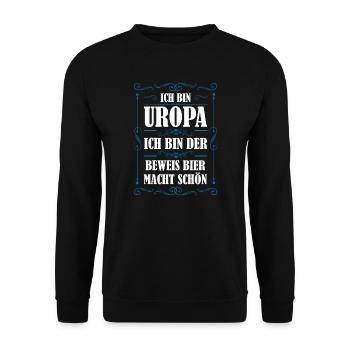 Uropa Familie Uropas Geschenk - Unisex Pullover - Schwarz - Vorne - Alina (178cm) & Michal (187cm)