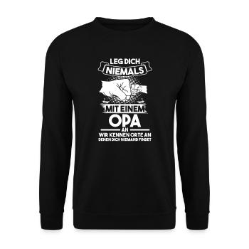 Opa Großvater Großvater Geschenk - Unisex Pullover - Schwarz - Vorne - Alina (178cm) & Michal (187cm)