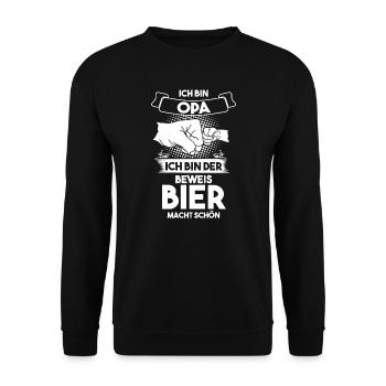 Opa Großvater Enkelkinder Geschenk - Unisex Pullover - Schwarz - Vorne - Alina (178cm) & Michal (187cm)
