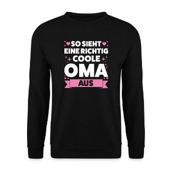 Oma Großmutter Omas Geschenk - Unisex Pullover - Schwarz - Vorne - Alina (178cm) & Michal (187cm)