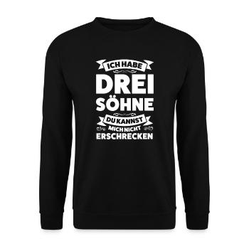 Eltern 3 Söhne Papa von 3 Söhnen Geschenk - Unisex Pullover - Schwarz - Vorne - Alina (178cm) & Michal (187cm)