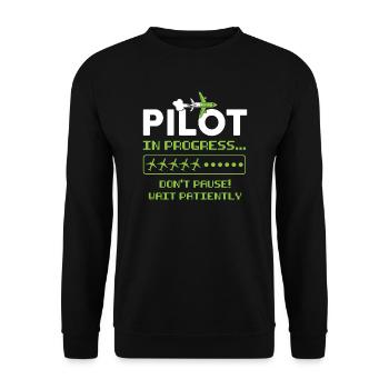 Pilot Pilot Flugzeug Geschenk - Unisex Pullover - Schwarz - Vorne - Alina (178cm) & Michal (187cm)