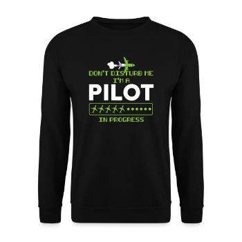 Pilot Pilot Flugzeug Geschenk - Unisex Pullover - Schwarz - Vorne - Alina (178cm) & Michal (187cm)