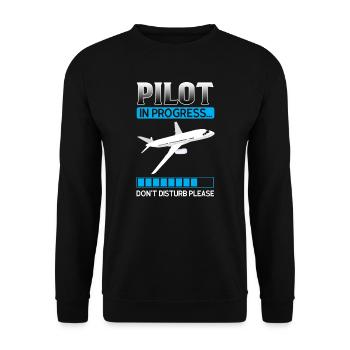 Pilot Pilot Flugzeug Geschenk - Unisex Pullover - Schwarz - Vorne - Alina (178cm) & Michal (187cm)