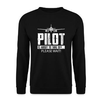 Pilot Pilot Flugzeug Geschenk - Unisex Pullover - Schwarz - Vorne - Alina (178cm) & Michal (187cm)