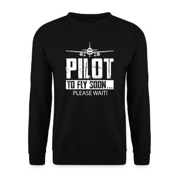 Pilot Pilot Flugzeug Geschenk - Unisex Pullover - Schwarz - Vorne - Alina (178cm) & Michal (187cm)