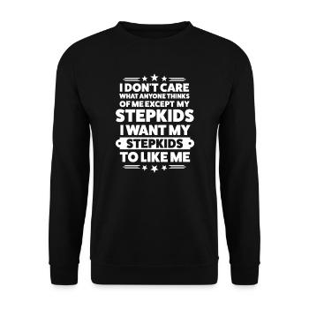 Stiefvater Stiefvater Stieffamilie Geschenk - Unisex Pullover - Schwarz - Vorne - Alina (178cm) & Michal (187cm)