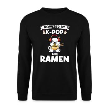 Ramen Merch Ramen kpop Katze Katze Lover Geschenk - Unisex Pullover - Schwarz - Vorne - Alina (178cm) & Michal (187cm)