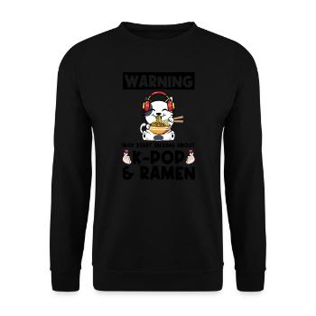 Ramen Merch Ramen kpop Katze Katze Lover Geschenk - Unisex Pullover - Schwarz - Vorne - Alina (178cm) & Michal (187cm)