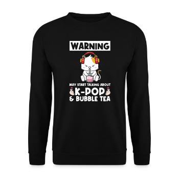 Bubble Tea kpop Bubble Tea Katze Katze Lover Gesch - Unisex Pullover - Schwarz - Vorne - Alina (178cm) & Michal (187cm)