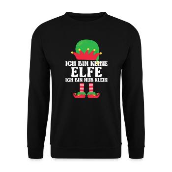 Weihnachten Elfe Elfen Geschenk - Unisex Pullover - Schwarz - Vorne - Alina (178cm) & Michal (187cm)
