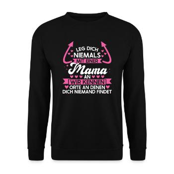 Mutter Familie Mütter Geschenk - Unisex Pullover - Schwarz - Vorne - Alina (178cm) & Michal (187cm)