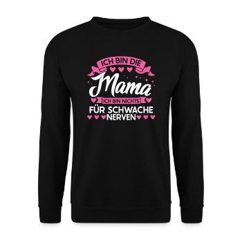 Mutter Familie Kinder Geschenk - Unisex Pullover - Schwarz - Vorne - Alina (178cm) & Michal (187cm)
