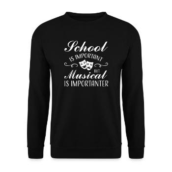 Theater Broadway-Musical Geschenk - Unisex Pullover - Schwarz - Vorne - Alina (178cm) & Michal (187cm)