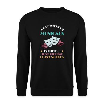 Theater Broadway-Musical Geschenk - Unisex Pullover - Schwarz - Vorne - Alina (178cm) & Michal (187cm)