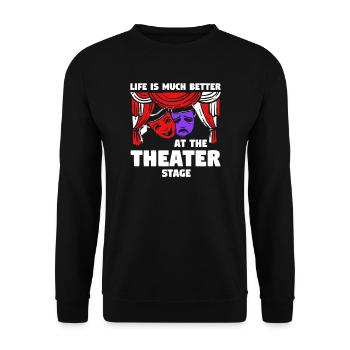 Theater Broadway-Musical Geschenk - Unisex Pullover - Schwarz - Vorne - Alina (178cm) & Michal (187cm)