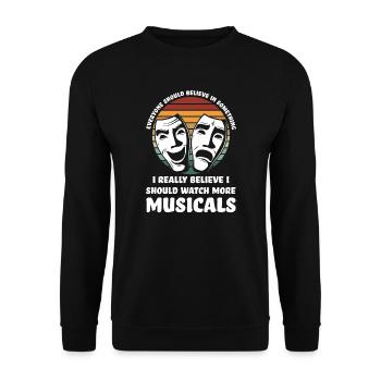 Theater Broadway-Musical Geschenk - Unisex Pullover - Schwarz - Vorne - Alina (178cm) & Michal (187cm)