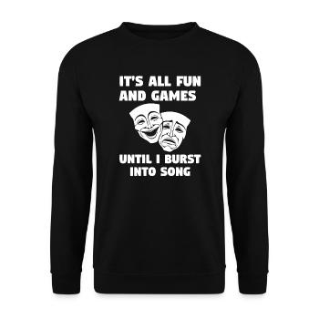 Theater Broadway-Musical Geschenk - Unisex Pullover - Schwarz - Vorne - Alina (178cm) & Michal (187cm)