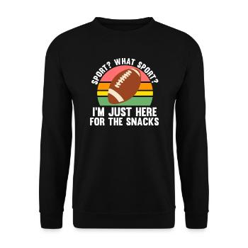 Go Sport Fußball Snacks Geschenk - Unisex Pullover - Schwarz - Vorne - Alina (178cm) & Michal (187cm)