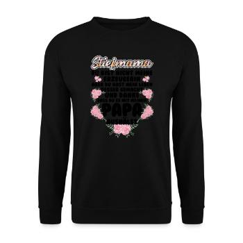 Stiefmama Familie Stiefmutter Geschenk - Unisex Pullover - Schwarz - Vorne - Alina (178cm) & Michal (187cm)