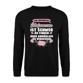 Stiefmama Familie Stiefmamas Geschenk - Unisex Pullover - Schwarz - Vorne - Alina (178cm) & Michal (187cm)