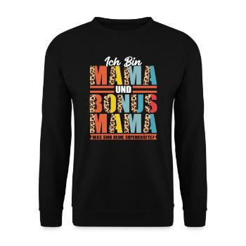 Mama Bonus Mama Mutter Geschenk - Unisex Pullover - Schwarz - Vorne - Alina (178cm) & Michal (187cm)