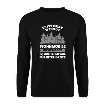 Campen Wandern Camper Geschenk - Unisex Pullover - Schwarz - Vorne - Alina (178cm) & Michal (187cm)