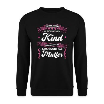 Mutter Familie Mama Geschenk - Unisex Pullover - Schwarz - Vorne - Alina (178cm) & Michal (187cm)