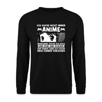 Anime Zocken Gaming Geschenk - Unisex Pullover - Schwarz - Vorne - Alina (178cm) & Michal (187cm)