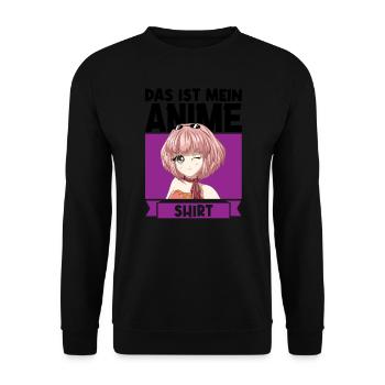 Anime Merch Otaku Geschenk - Unisex Pullover - Schwarz - Vorne - Alina (178cm) & Michal (187cm)