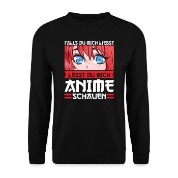 Anime Merch Manga Geschenk - Unisex Pullover - Schwarz - Vorne - Alina (178cm) & Michal (187cm)