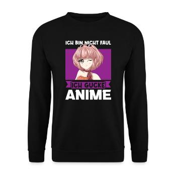 Anime Merch Japanisch Geschenk - Unisex Pullover - Schwarz - Vorne - Alina (178cm) & Michal (187cm)