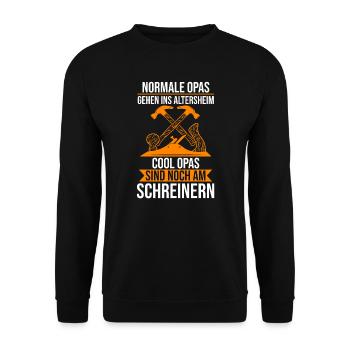 Tischler Schreiner Job Geschenk - Unisex Pullover - Schwarz - Vorne - Alina (178cm) & Michal (187cm)