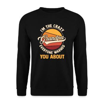 Opa Retro-Großvater Geschenk - Unisex Pullover - Schwarz - Vorne - Alina (178cm) & Michal (187cm)