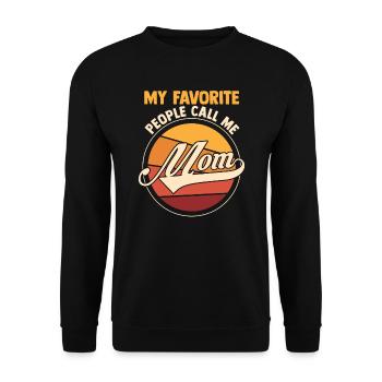 Mama Retro Mutter Geschenk - Unisex Pullover - Schwarz - Vorne - Alina (178cm) & Michal (187cm)