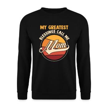 Mama Retro Mutter Geschenk - Unisex Pullover - Schwarz - Vorne - Alina (178cm) & Michal (187cm)