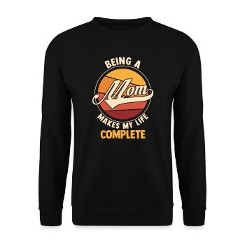 Mama Retro Mutter Geschenk - Unisex Pullover - Schwarz - Vorne - Alina (178cm) & Michal (187cm)