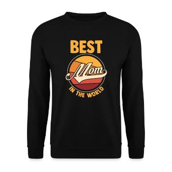 Mama Retro Mutter Geschenk - Unisex Pullover - Schwarz - Vorne - Alina (178cm) & Michal (187cm)
