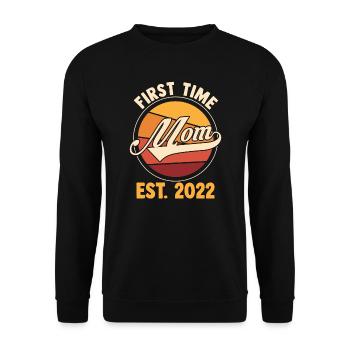 Mama Retro Mutter Geschenk - Unisex Pullover - Schwarz - Vorne - Alina (178cm) & Michal (187cm)
