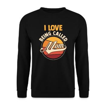 Mama Retro Mutter Geschenk - Unisex Pullover - Schwarz - Vorne - Alina (178cm) & Michal (187cm)