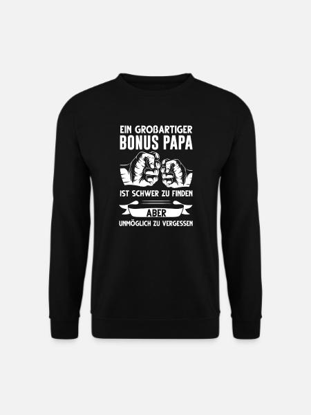 Bonus Papa Familie Stiefpapa Geschenk - Unisex Pullover - Schwarz