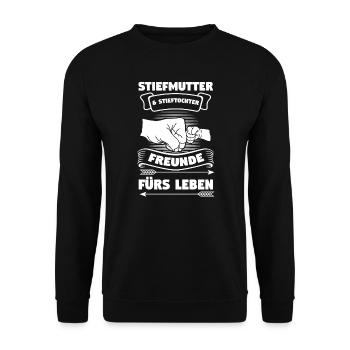 Stiefmama Stieftochter Stiefmutter Geschenk - Unisex Pullover - Schwarz - Vorne - Alina (178cm) & Michal (187cm)