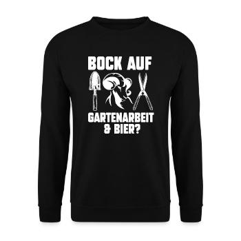 Gartenarbeit Garten Gärtnern Geschenk - Unisex Pullover - Schwarz - Vorne - Alina (178cm) & Michal (187cm)